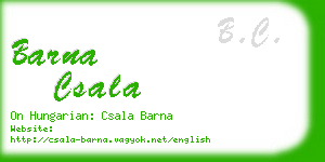 barna csala business card